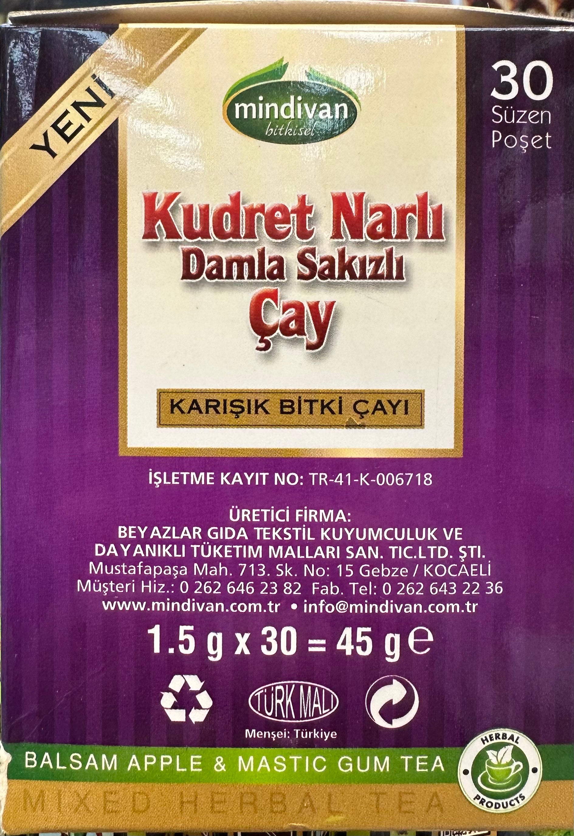 KUDRET NARI DAMLA SAKIZLI ÇAY